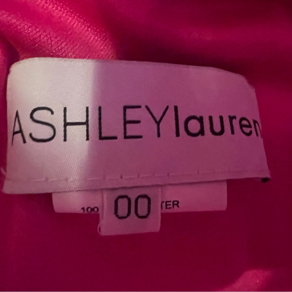 Ashley Lauren Designer hot pink beaded Prom Dress Size 00 - Picture 5 of 9
